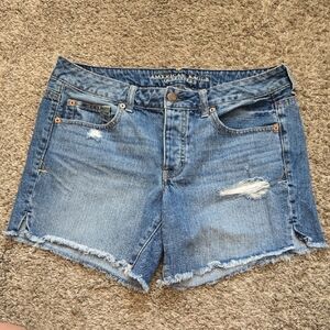 American Eagle Outfitters Womens Distressed Blue Jean Shorts Size 10